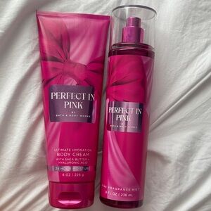 Bath & Body Works Perfect In Pink Body Cream & Fragrance Mist - Hot Pink